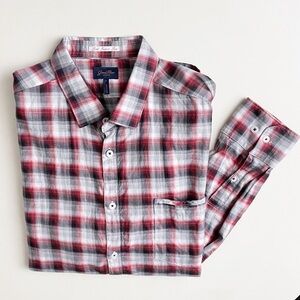Good Man Brand Men’s Plaid Lightweight Cotton Flannel Button Down Shirt Large